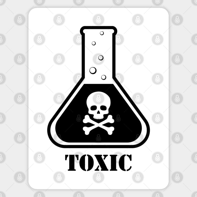 Toxic Flask Warning Sign Sticker by Ferrous Frog